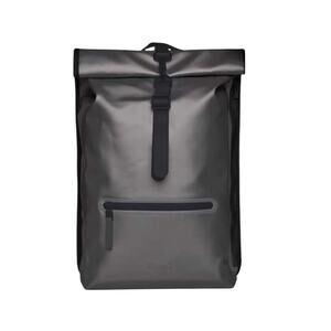 NWT! Rains Rolltop Rucksack W3 Metallic Gray - Unisex